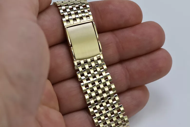 Bracelet de montre en or 14 carats de l’homme jaune mbw008y
