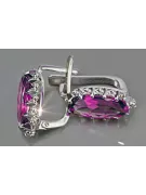 Vintage silver 925 Alexandrite Ruby Emerald Sapphire Aquamarine Zircon ... earrings vec174s