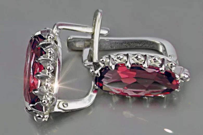 Rusă sovietică de argint 925 Alexandrite Ruby Smarald Safir Acvamarina Zircon ... cercei vec174s