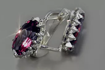 Vintage silver 925 Alexandrite Ruby Emerald Sapphire Aquamarine Zircon ... earrings vec174s