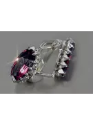 Vintage silver 925 Alexandrite Ruby Emerald Sapphire Aquamarine Zircon ... earrings vec174s