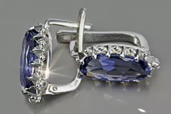 Rusă sovietică de argint 925 Alexandrite Ruby Smarald Safir Acvamarina Zircon ... cercei vec174s