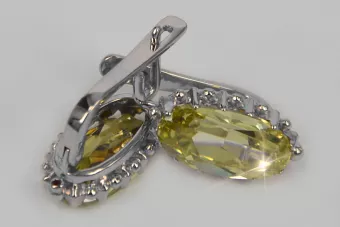 Vintage silver 925 Alexandrite Ruby Emerald Sapphire Aquamarine Zircon ... earrings vec174s
