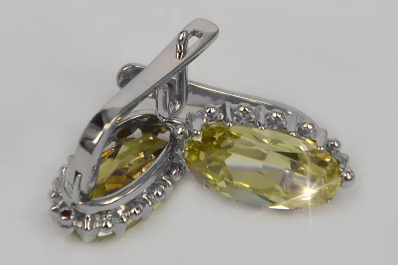 Vintage silver 925 Alexandrite Ruby Emerald Sapphire Aquamarine Zircon ... earrings vec174s