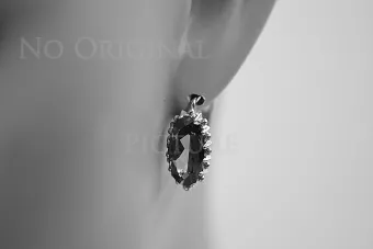 Vintage silver 925 Alexandrite Ruby Emerald Sapphire Aquamarine Zircon ... earrings vec174s