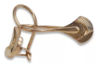 Russische Rose Rosa Sowjet 14k 585 Gold UdSSR Vintage Blatt Ohrringe ven112