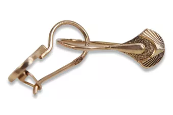 Rusă roz roz sovietic 14k 585 aur URSS Cercei cu frunze de epocă ven112