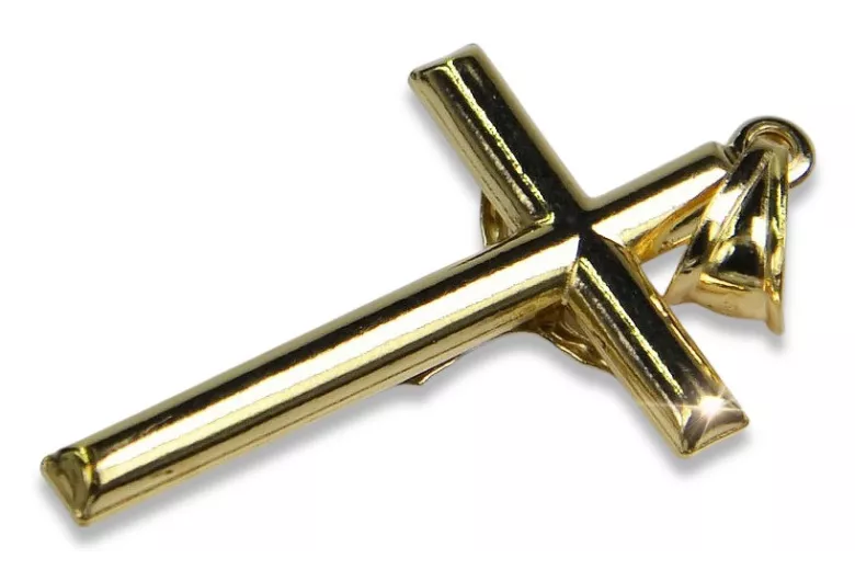 Złoty katolicki krzyż ★ russiangold.com ★ Złoto 585 333 Niska cena