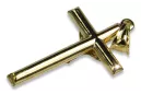Russische Rose, sowjetisches italienisches gelbes katholisches Kreuz aus 14 Karat Gold, ctc001yw