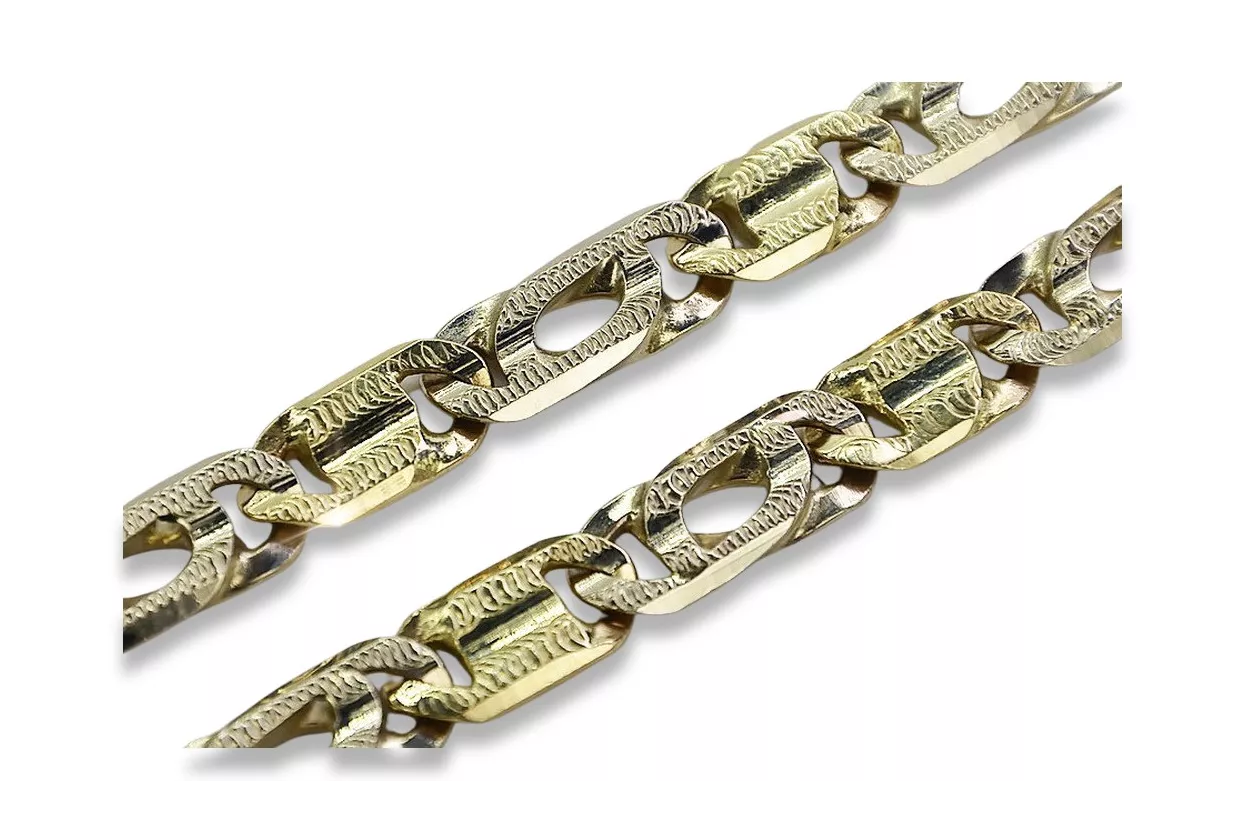 Italienisches gelbes 14-karätiges 585-Gold-Armband mit Diamantschliff, cb040yw