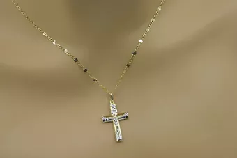 Crucea ★ Catolică de Aur russiangold.com ★ Aur 585 333 Preț scăzut