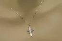 Złoty Krzyż Katolicki 14k 585 z białego złota z Jezusem białe złoto ctc002w