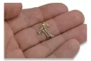 Italienisches gelbes katholisches Jesuskreuz aus 14 Karat 585er Gold ctc004y