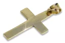 Gold katholisches Kreuz 14k 585 Kreuzanhänger mit Jesus Gelb-Weißgold ctc006