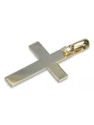 Italienisch Gelb Weiß 14 Karat Gold Katholisches Jesuskreuz ctc007yw