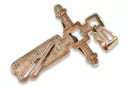 Złoty krzyż Katolicki 14k 585 zawieszka krzyżyk z Jezusem czerwone białe złoto ctc008rw