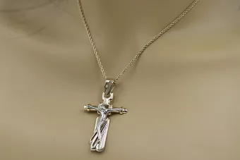 Goldenes katholisches Kreuz ★ russiangold.com ★ Gold 585 333 Niedriger Preis