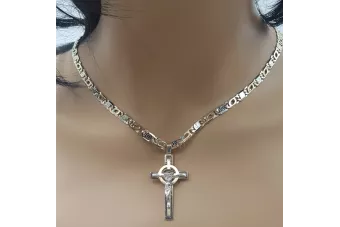 Katalikų kryžius iš 14k baltojo aukso 585 su Jėzumi ctc010w