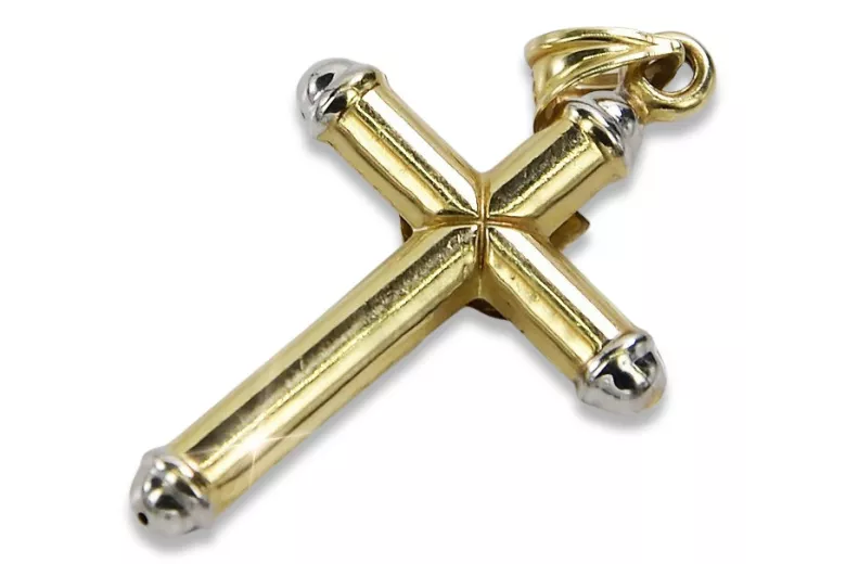 Crucea ★ Catolică de Aur russiangold.com ★ Aur 585 333 Preț scăzut