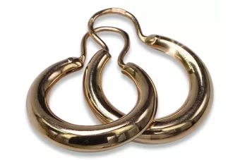 Rosa rusa rosa soviético 14k 585 oro URSS Vintage Cakes рогалик pendientes ven046