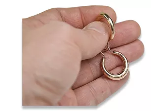 Rusă roz roz sovietic 14k 585 aur URSS Vintage Cakes рогалик cercei ven046