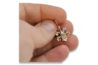 Серьги-листочки из розового золота 14к 585 СССР Винтаж ven047