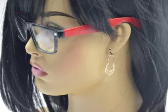 Rosa rusa rosa soviético 14k 585 oro URSS Vintage Pendientes Gipsy ven075