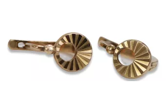 Vintage rose pink 14k 585 gold  Vintage Hoops ven079