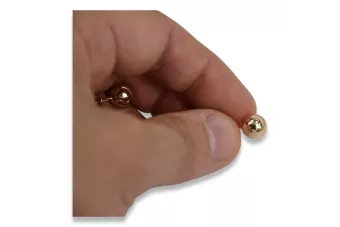 Російська троянда рожева радянська 14к 585 золото СРСР Вінтажні кульові сережки ven085