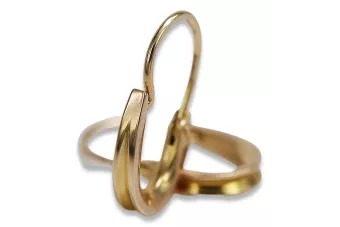 Vintage rožiniai aukso auskariai 14k 585 SSRS Hoops ven095