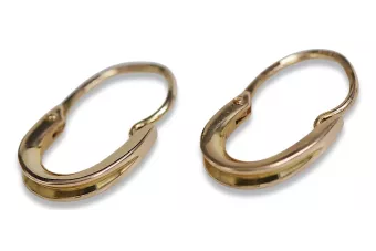 Vintage rose pink 14k 585 gold  Vintage Hoops earrings ven095