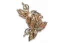 Vintage rose pink 14k 585 gold  maple leaf earrings ven096rw