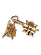 Vintage rose pink 14k 585 gold  Vintage leaf earrings ven098
