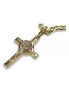 Złoty krzyż Katolicki 14k 585 zawieszka krzyżyk z Jezusem żółte białe złoto ctc021yw
