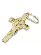 Złoty krzyż Katolicki 14k 585 zawieszka krzyżyk z Jezusem żółte złoto ctc024y