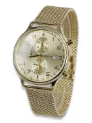 Жълт 14k 585 златен мъжки часовник Geneve mw005y&mbw014y