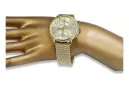 Reloj de hombre amarillo 14k 585 oro Geneve mw005y&mbw014y