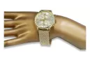 Жовтий 14к 585 золотий чоловічий годинник Geneve mw005y&mbw014y