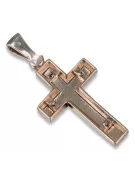 Złoty krzyżyk Katolicki z czerwonego różowego złota 14k 585 zawieszka ctc026rw