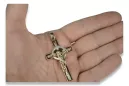 Krzyż Katolicki z czerwonego różowego złota14k 585 zawieszka krzyżyk z Jezusem ctc049rw