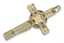 Złoty krzyż Katolicki 14k 585 zawieszka krzyżyk z Jezusem żółte białe złoto ctc049yw