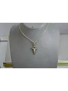 الصليب الذهبي الكاثوليكي 14k 585 معلقة الصليب مع المسيح الذهب الأحمر والأبيض ctc089rw