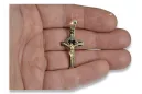 Krzyżyk Katolicki z czerwonego różowego złota z Jezusem ctc089r