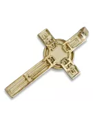 Złoty krzyż Katolicki 14k 585 zawieszka krzyżyk z Jezusem żółte złoto ctc096y