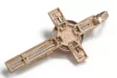 Złoty krzyż Katolicki 14k 585 zawieszka krzyżyk z Jezusem z czerwonego różowego białe złoto ctc096wr