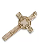 Złoty krzyż Katolicki 14k 585 zawieszka krzyżyk z Jezusem z czerwonego różowego złoto ctc096r