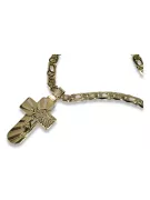 Croix catholique italienne jaune 14 carats & chaîne Cartier ctc023y&cc031y