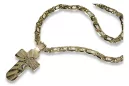 Croix catholique italienne jaune 14 carats & chaîne Cartier ctc023y&cc031y