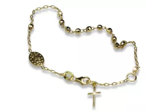 Розарій з жовтого рожевого золота браслет★ russiangold.com ★ Золото 585 333 Низька ціна