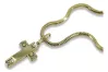 Yellow 14k gold Catholic cross snake chain ctc025yw&cc020y